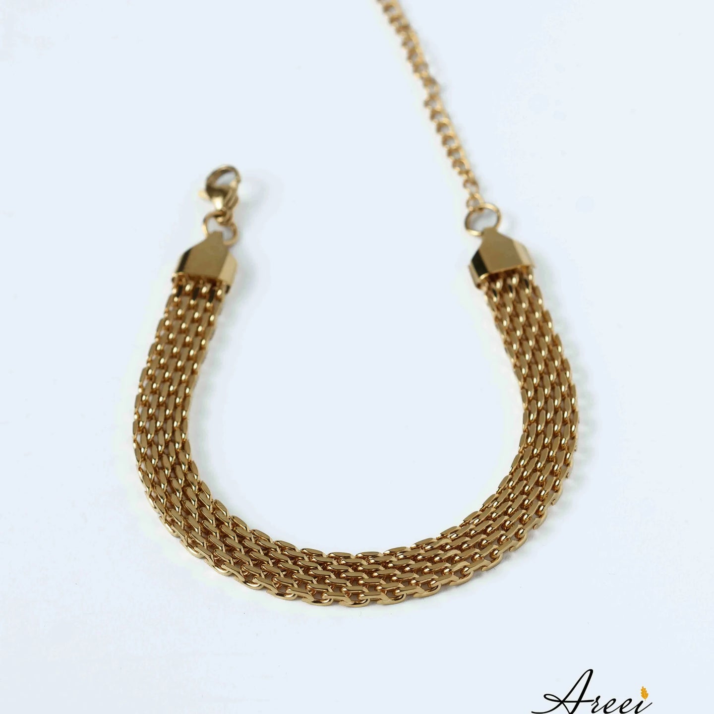18k gold loop chain bracelet